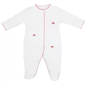 Petite Bow Embroidery Footie | Baby Girl