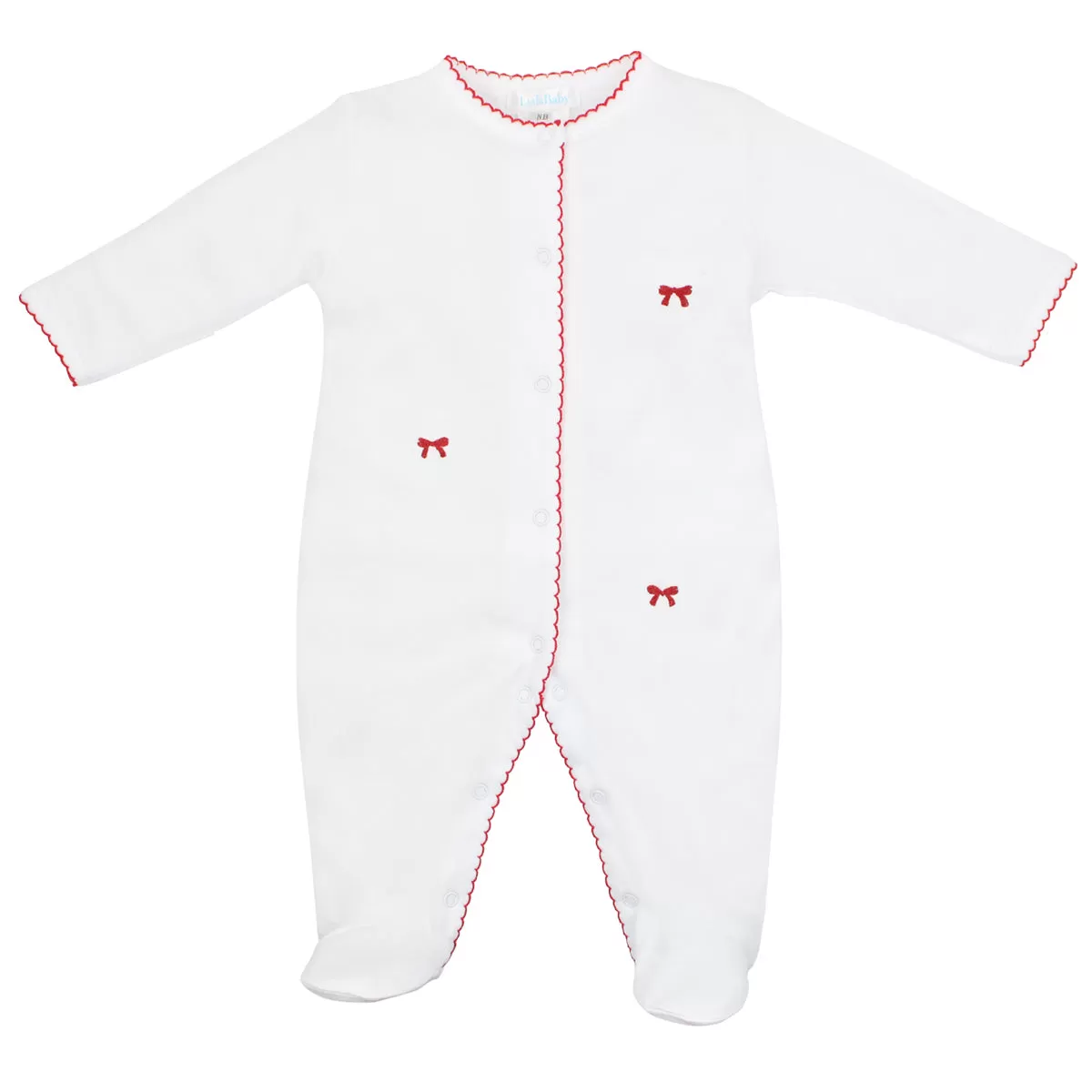 Petite Bow Embroidery Footie | Baby Girl