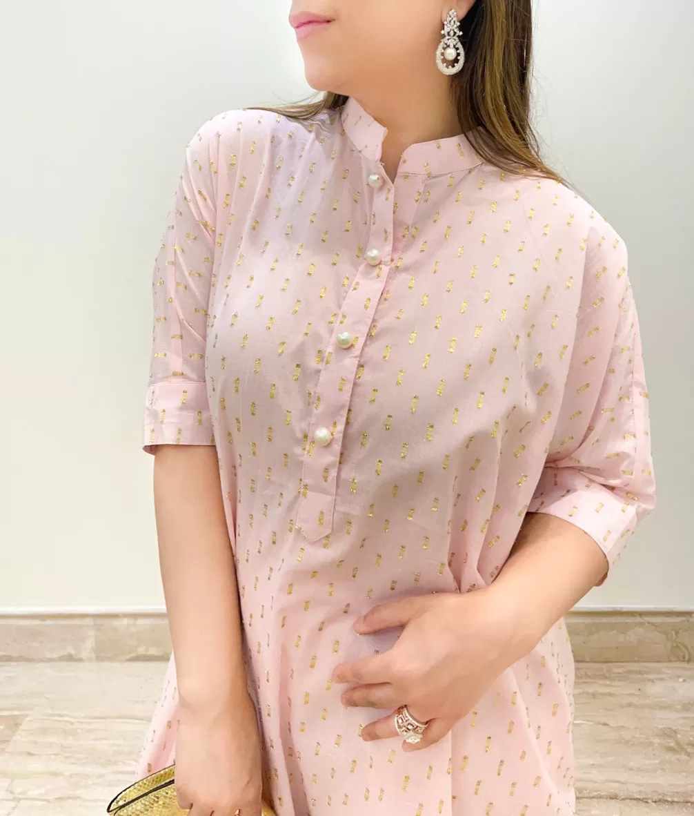 Pink Cotton Tunic Set