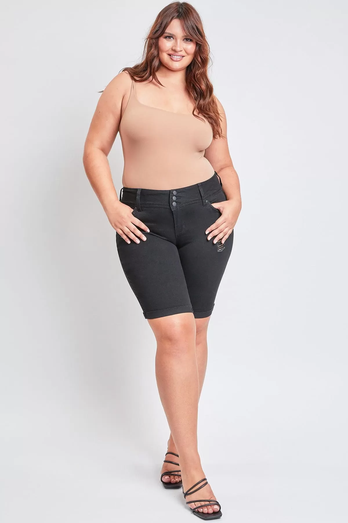 Plus Size Women's WannaBettaButt Cuffed Bermuda Shorts