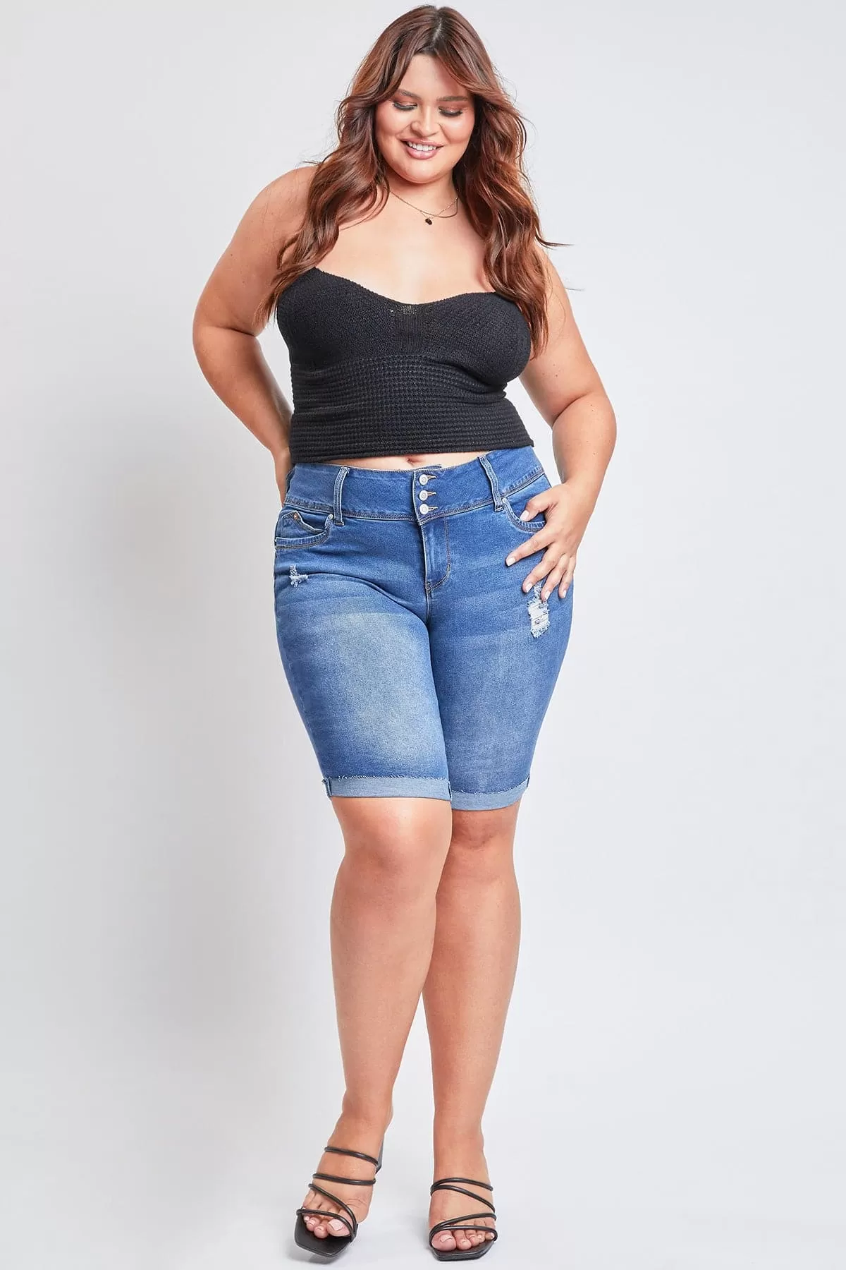 Plus Size Women's WannaBettaButt Cuffed Bermuda Shorts