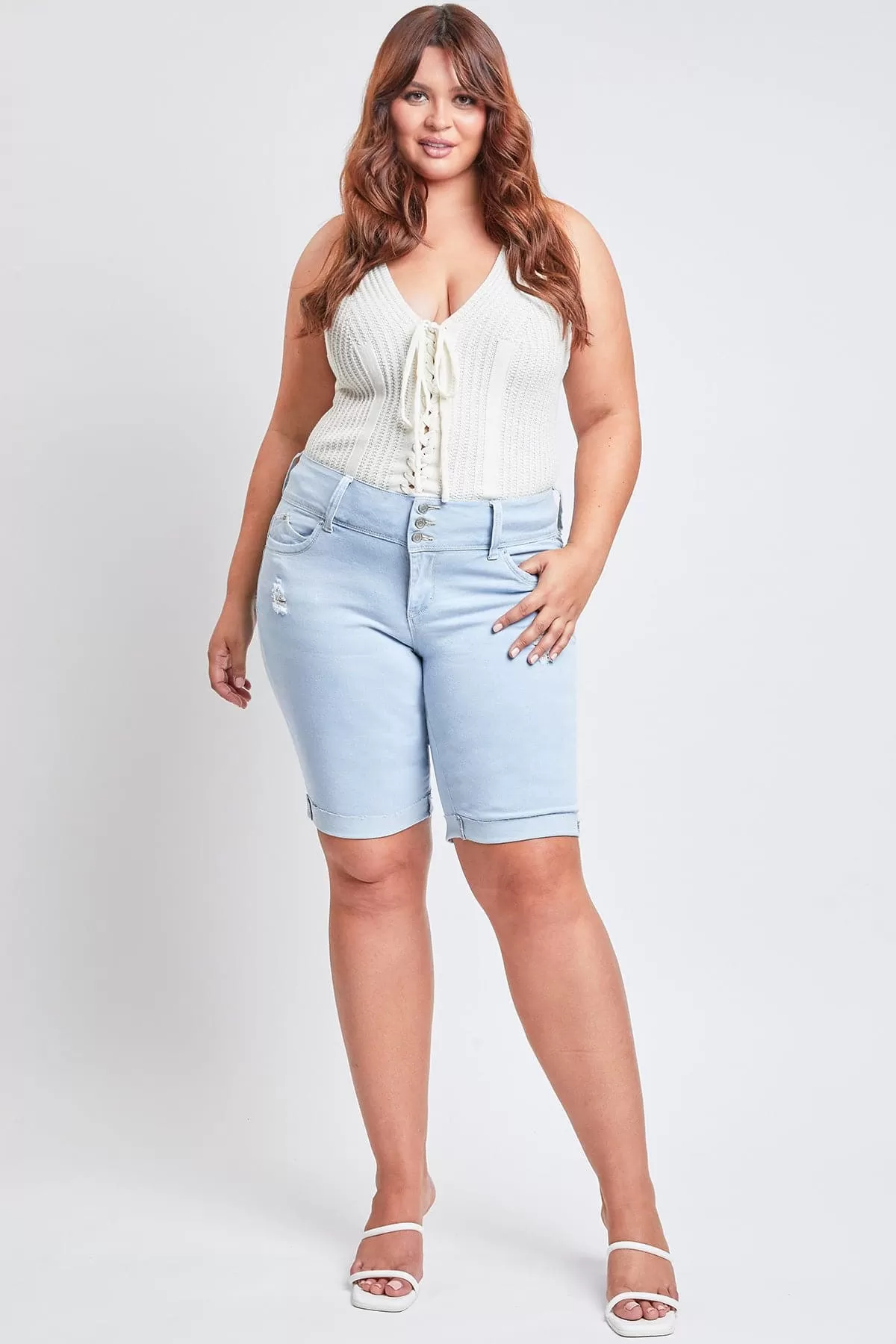 Plus Size Women's WannaBettaButt Cuffed Bermuda Shorts