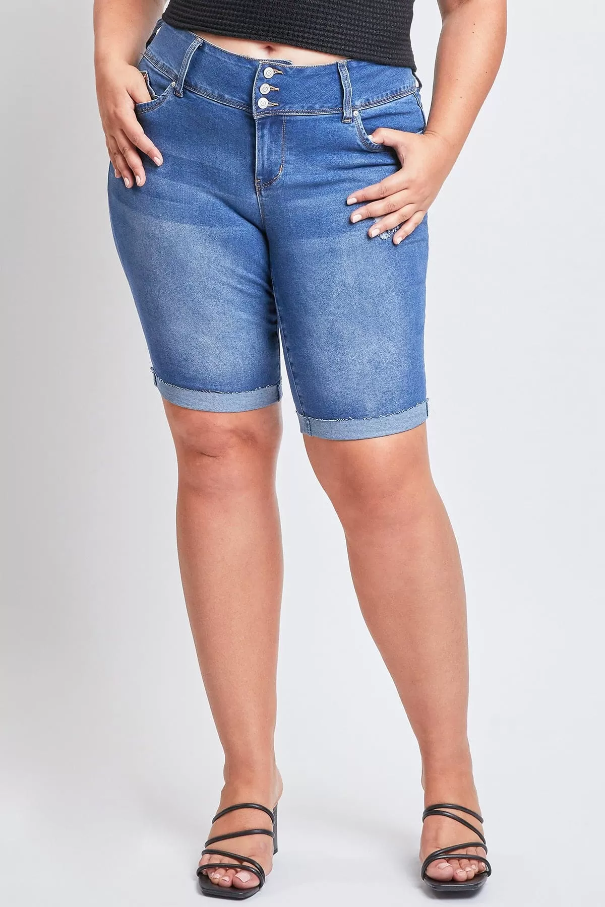 Plus Size Women's WannaBettaButt Cuffed Bermuda Shorts