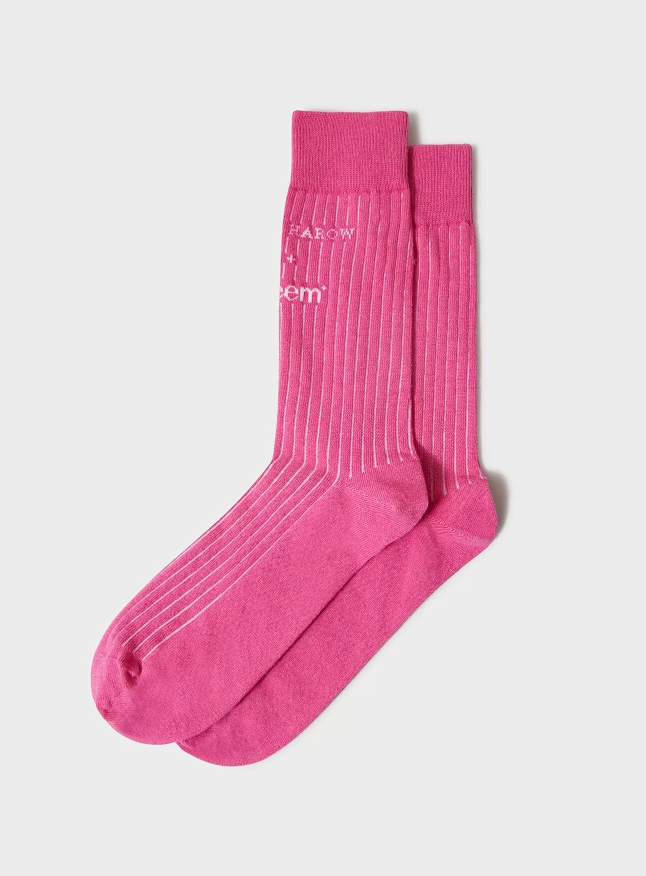 Recycled British Ribbed Cotton Bright Pink Men's Socks