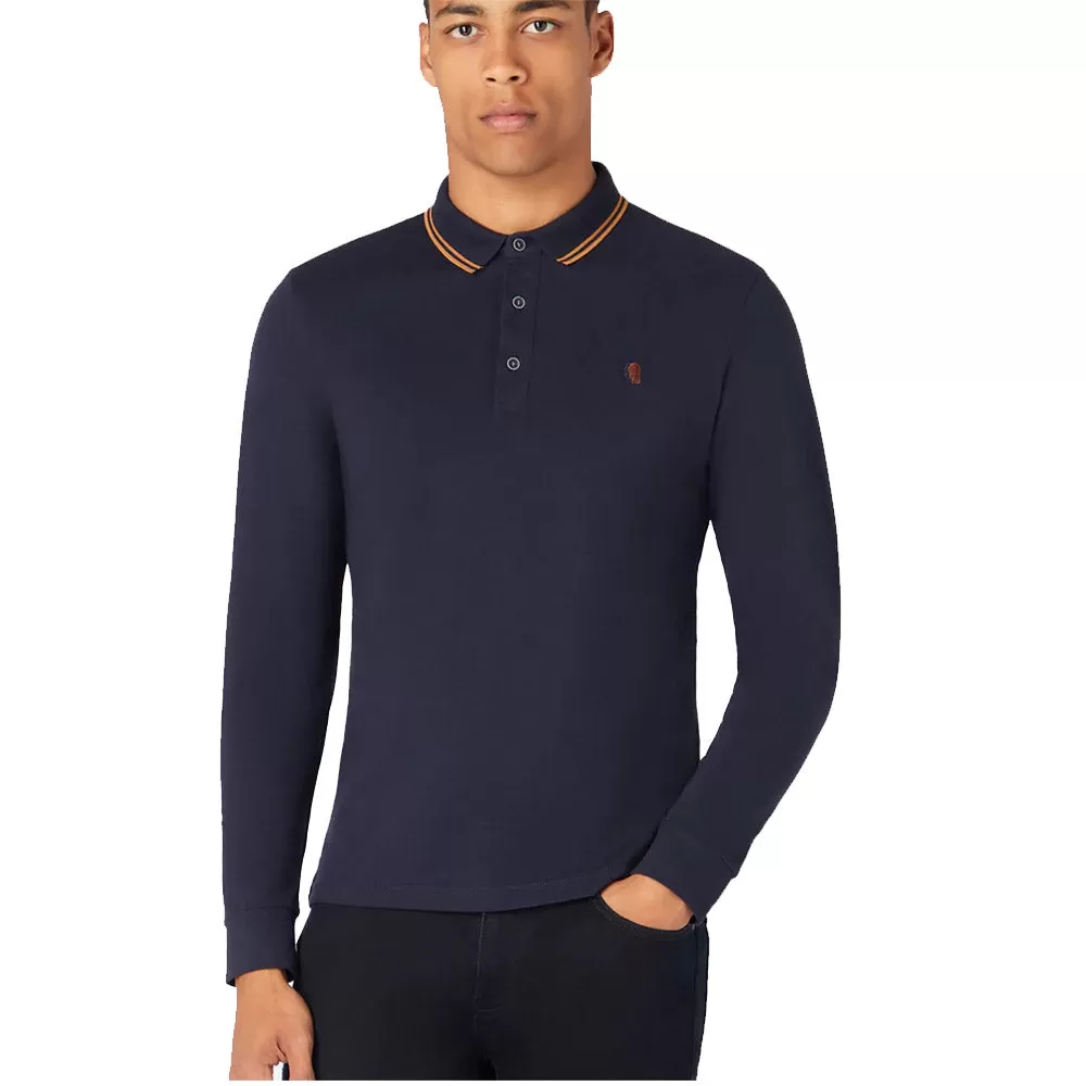 Remus Uomo Long Sleeve Polo | Navy