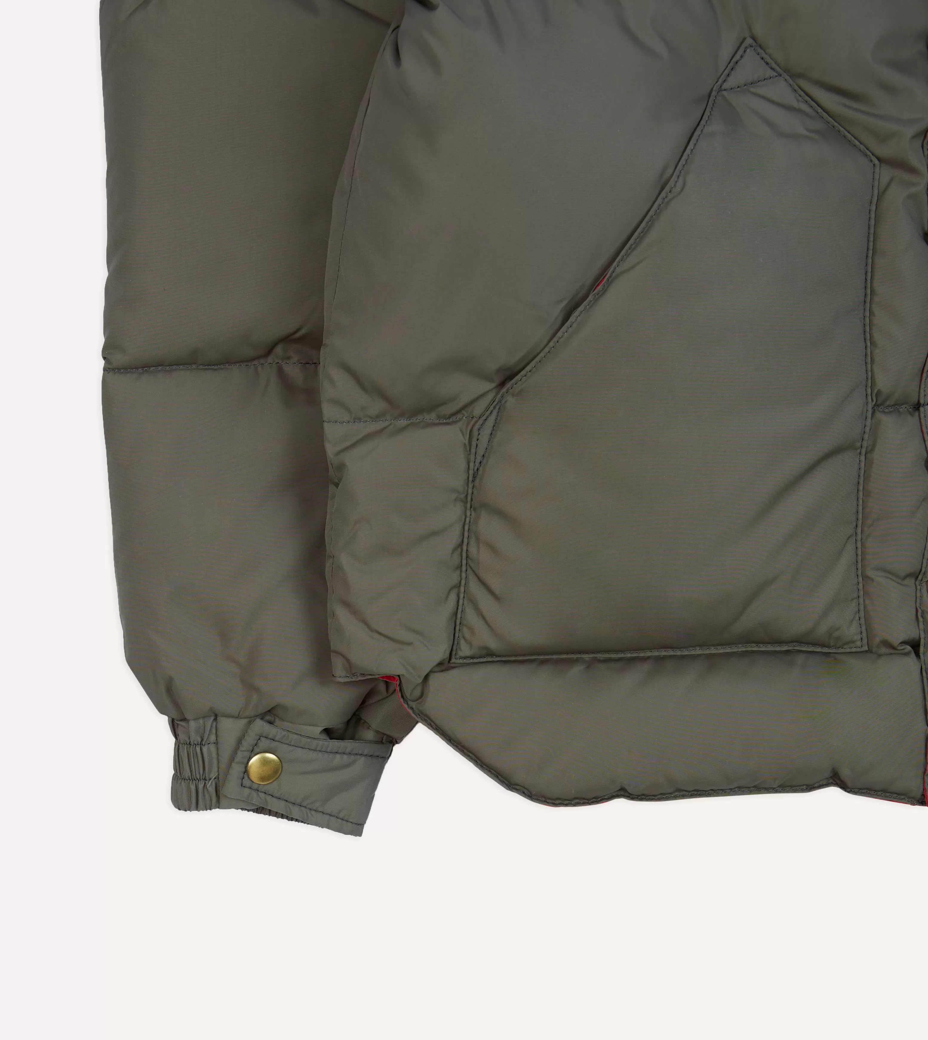 Rocky Mountain Featherbed for Drake's Olive Nylon Christy Down Jacket