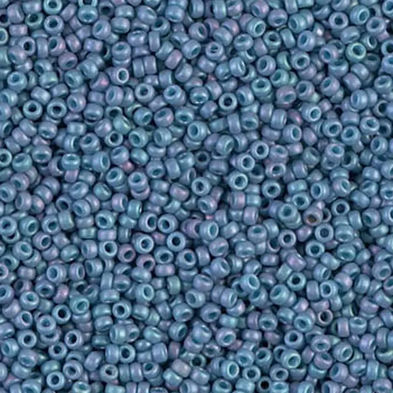 Seed Beads-11/0 Round-2030 Matte Metallic Steel Blue Luster-Miyuki-16 Grams