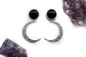 Silver Crescent Moon Plugs