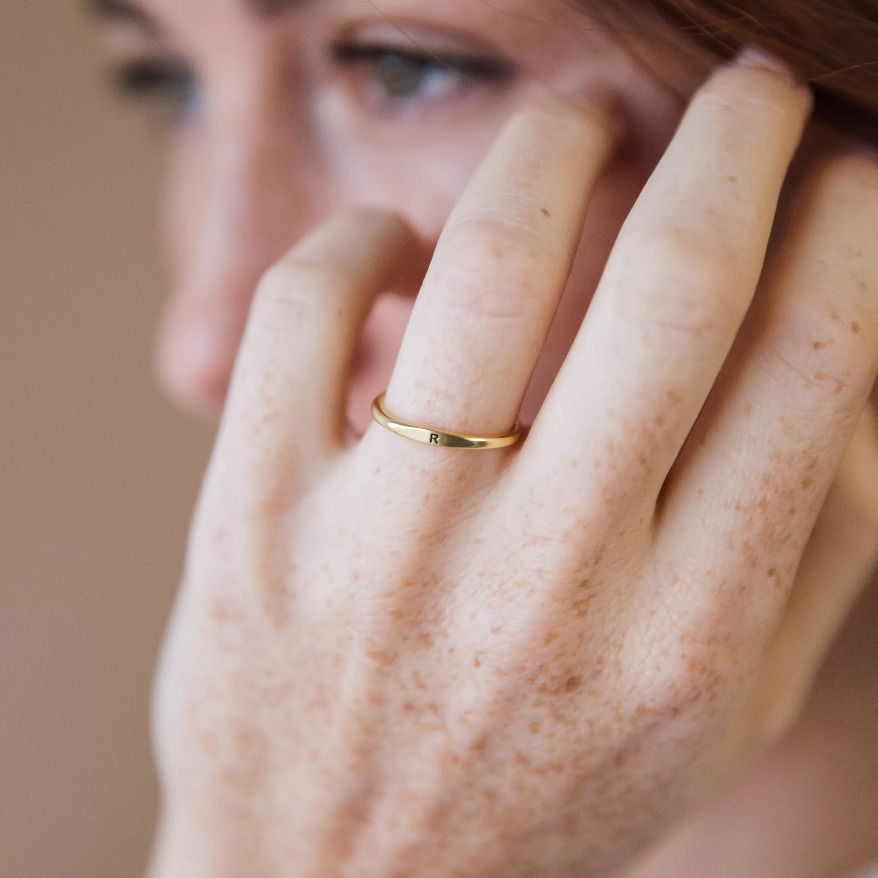 Skinny Initial Ring