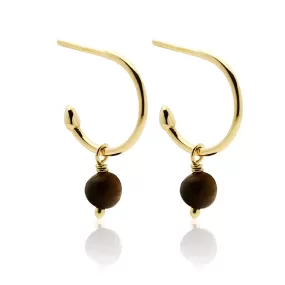 Superfine / Mini Tiger's Eye Hoops / Gold