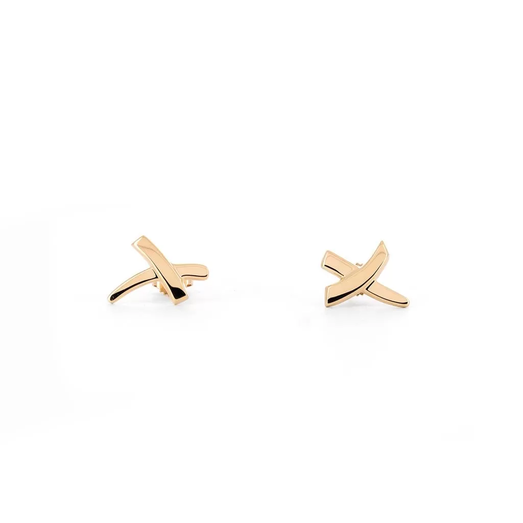 Tiffany & Co. Picasso Graffiti 'X' Studs - Yellow Gold