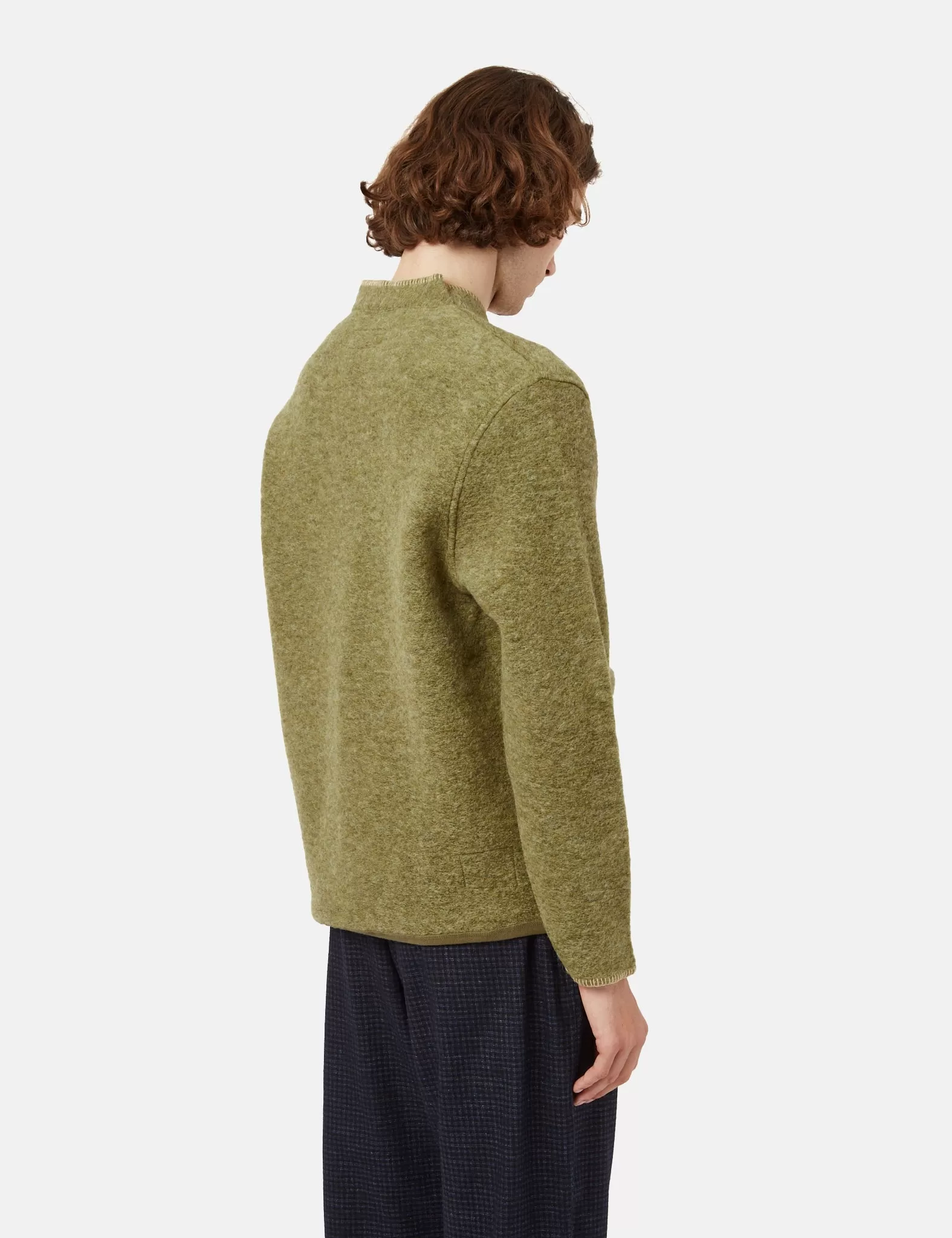 Universal Works Blanket Cardigan - Light Olive Green