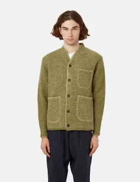 Universal Works Blanket Cardigan - Light Olive Green