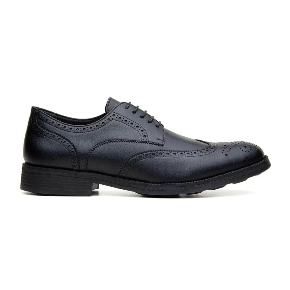 'Viterbo' classic wing-tip vegan leather by Vincente Verde -  black