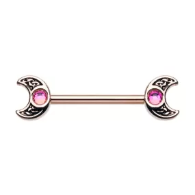 WILDKLASS Rose Gold Treasure Celtic Moon Nipple Barbell Ring