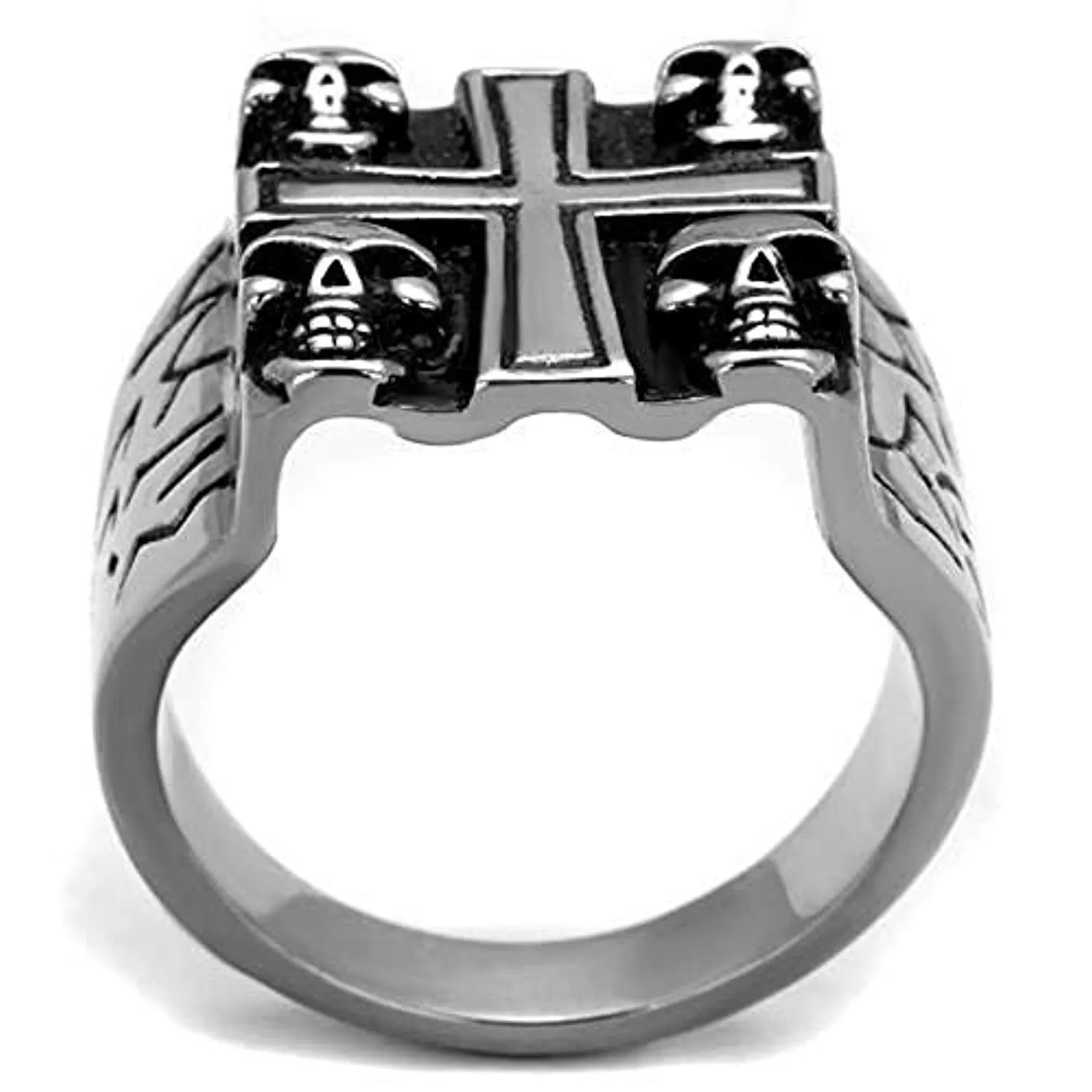 WildKlass Stainless Steel Ring High Polished Men Epoxy Jet