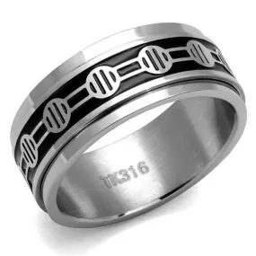 WildKlass Stainless Steel Ring High Polished Men Epoxy Jet