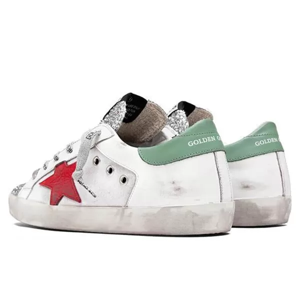 Women's Super-Star Sneakers - White/Glitter Silver/Star