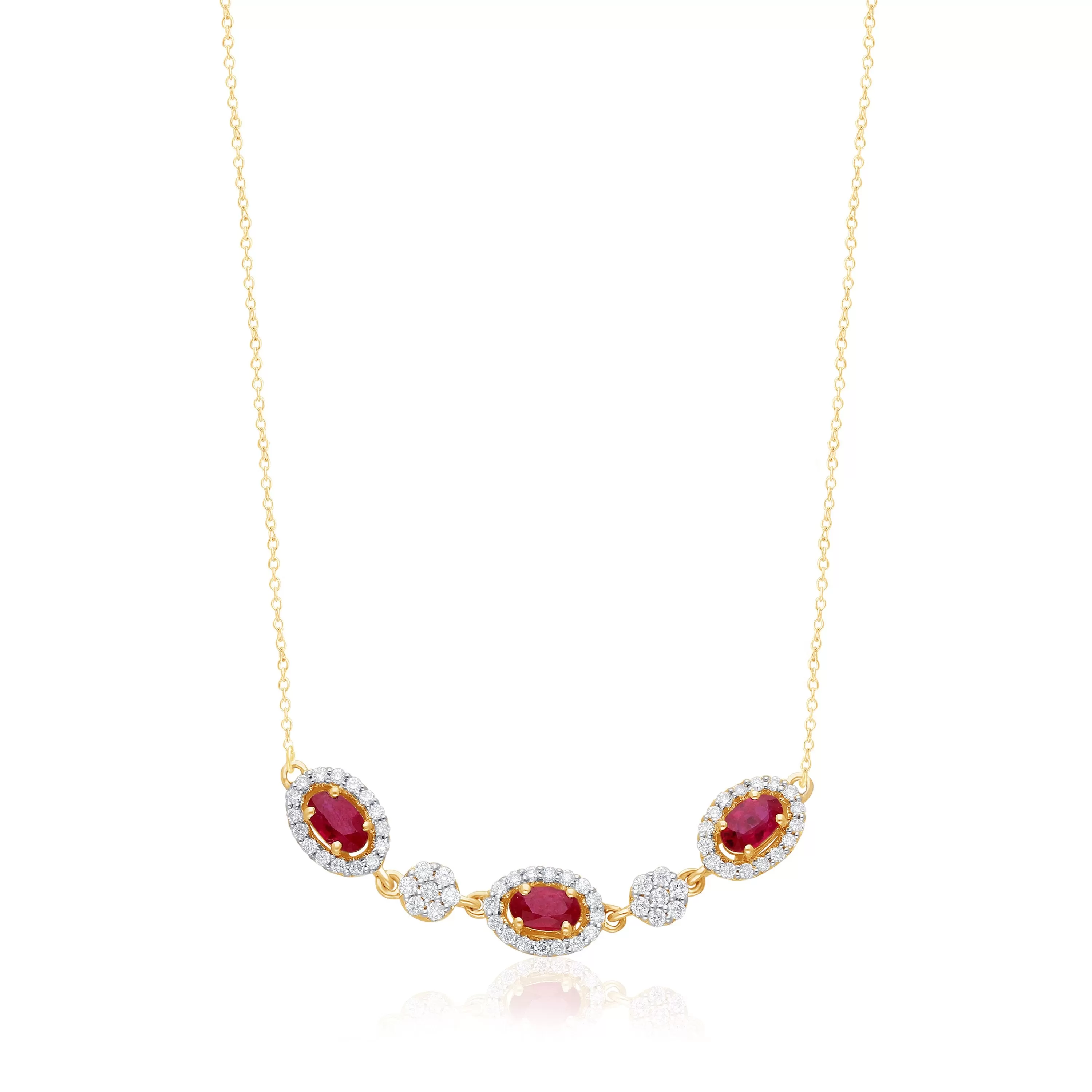 Yellow Gold Ruby & Diamond Heirloom Necklace