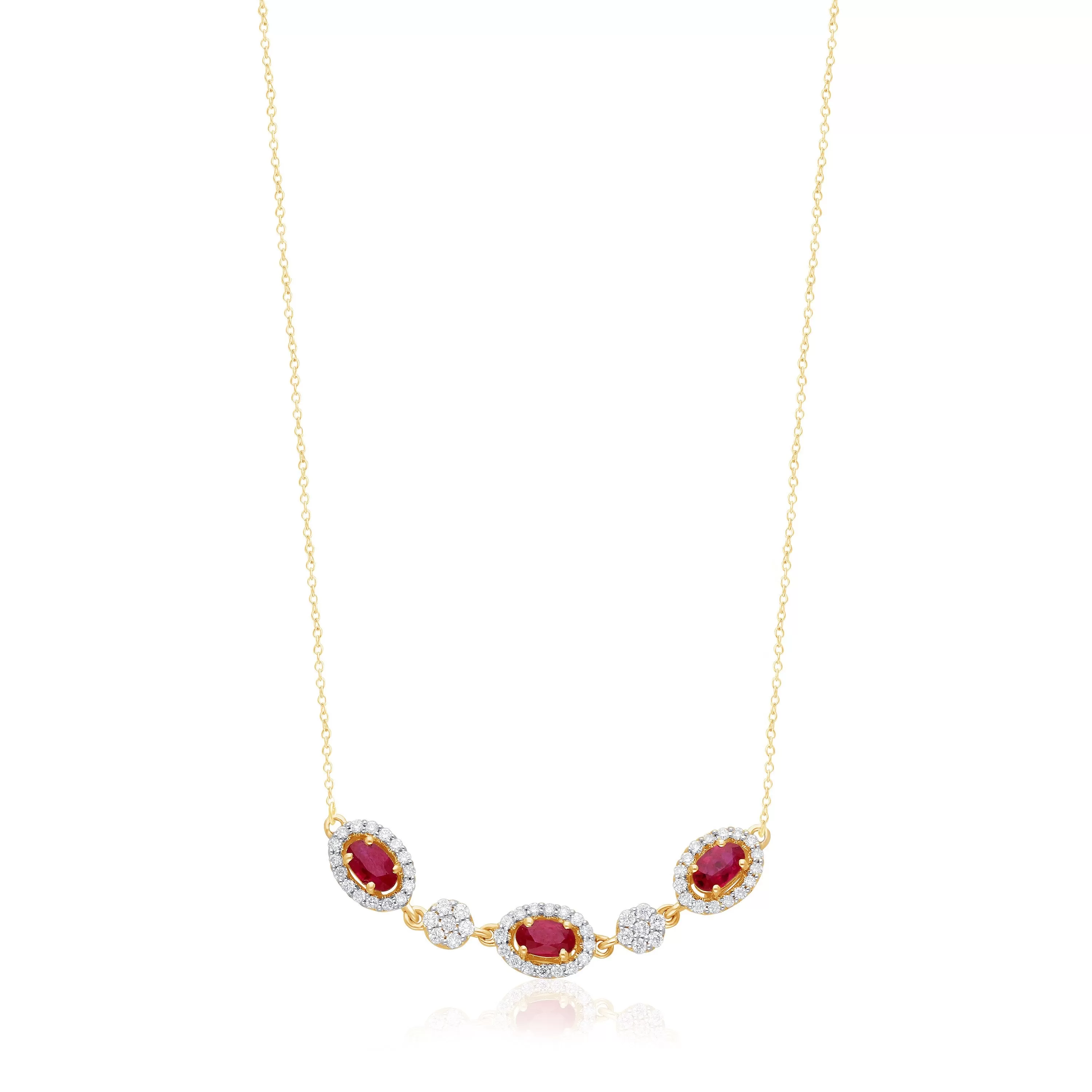 Yellow Gold Ruby & Diamond Heirloom Necklace